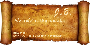Jónás Bernadett névjegykártya